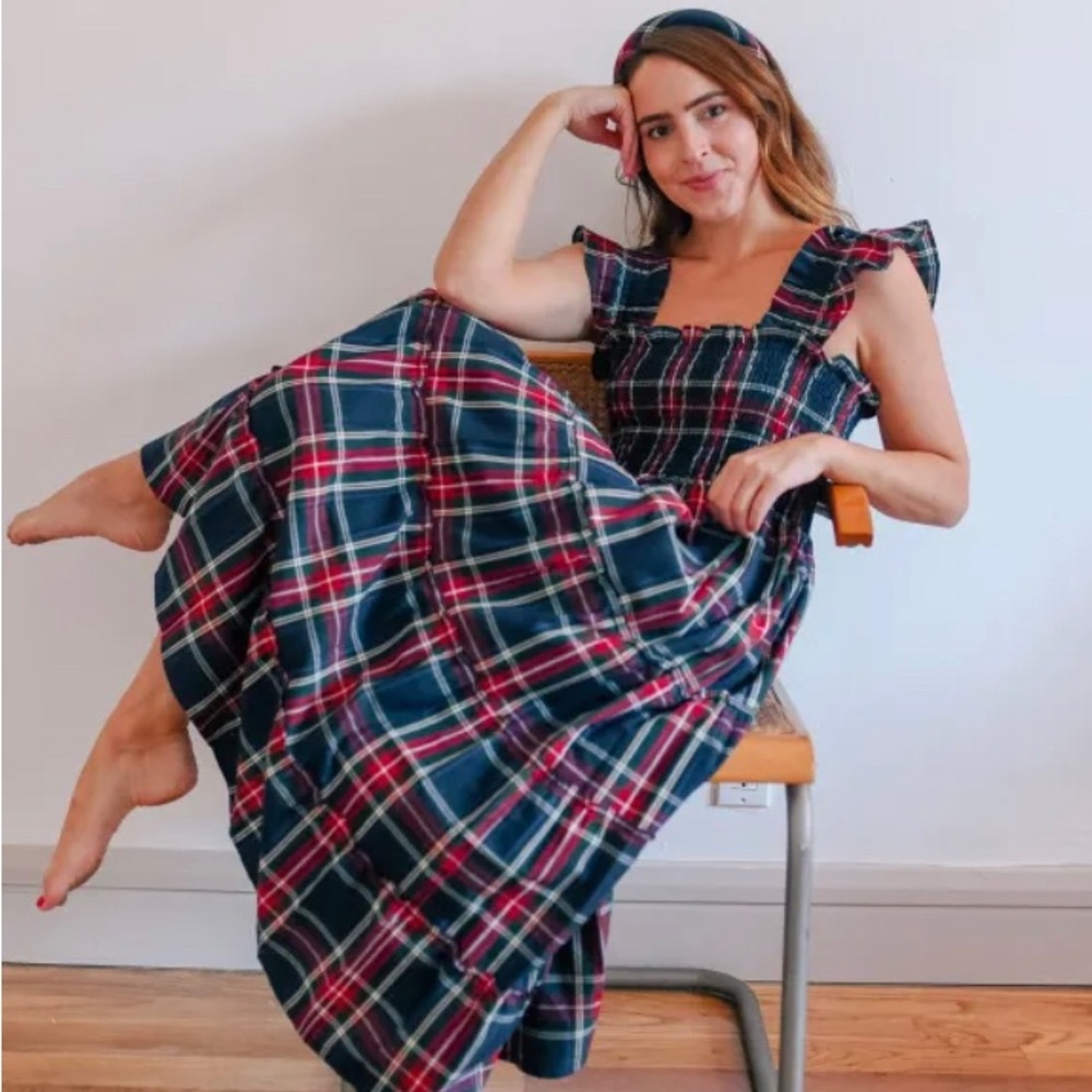 Hill House Home Tartan Nap Dress & Headband